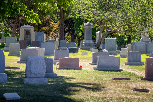 istock A Variety of Different Style Headstones and Gravestones at a Cemetery 1321193003