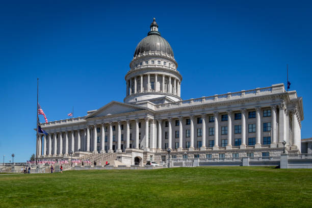 istock The Utah State Capitol Decorated With American Flags for Memorial Day 1321193720