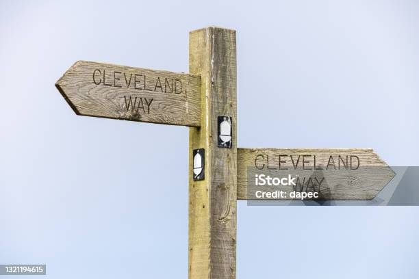 Cleveland Way Sign Post Stock Photo - Download Image Now - UK, Whitby - North Yorkshire - England, Acorn