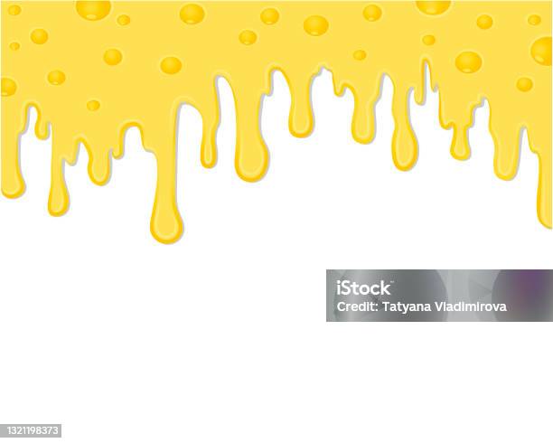 Background Of Flowing Melted Cheese - Arte vetorial de stock e mais imagens de Queijo - Queijo, Derreter, Gota - Líquido