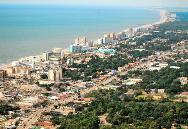Aerial view of downtown Myrtle beach stock photo