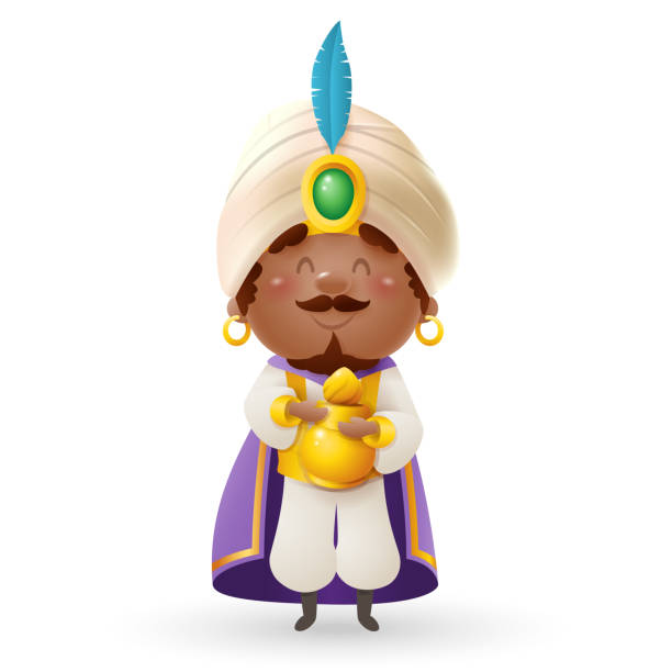 istock Balthazar - wise man and king celebrate Epiphany - cute vector illustration isolated 1321201002