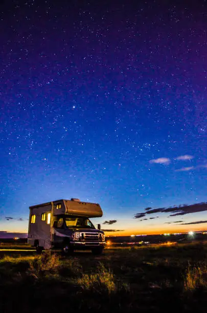 Photo of Motor home and sunset