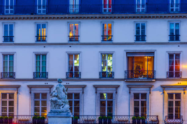 Apartments along the streets of Paris France