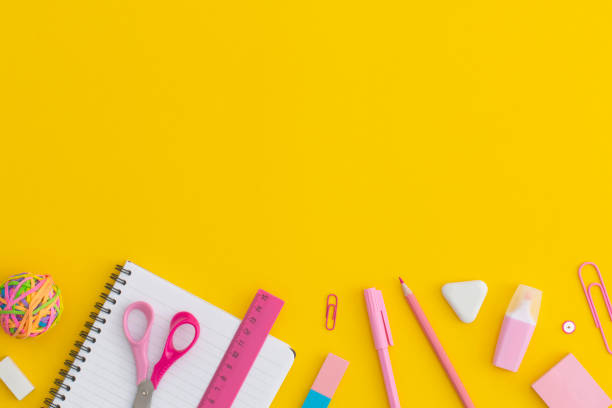 istock School stationery on a yellow background. Top view with copy space. Flat lay. Back to school concept. 1321205049