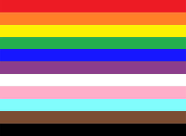 lgbtq + bandiera per i diritti di orgoglio e sessualità - pride month foto e immagini stock