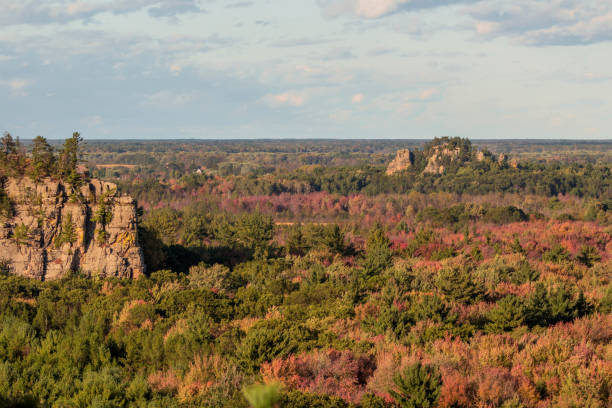 Wisconsin's Mill Bluffs during a Windy Autumn Afternoon