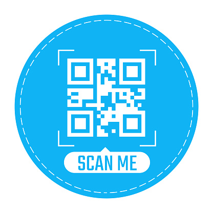 Scan Ask Me Scan Me Sign Sticker Round Symbol Or Emblem Vector Illustration Qr Code ...