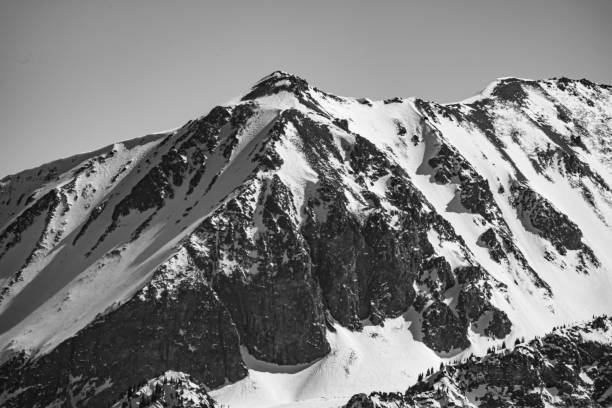 istock Snow Capped Mountains Black And White 1321213104