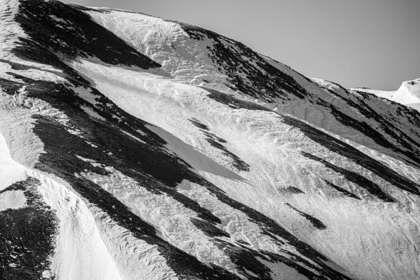 istock Snow Capped Mountains Black And White 1321213175