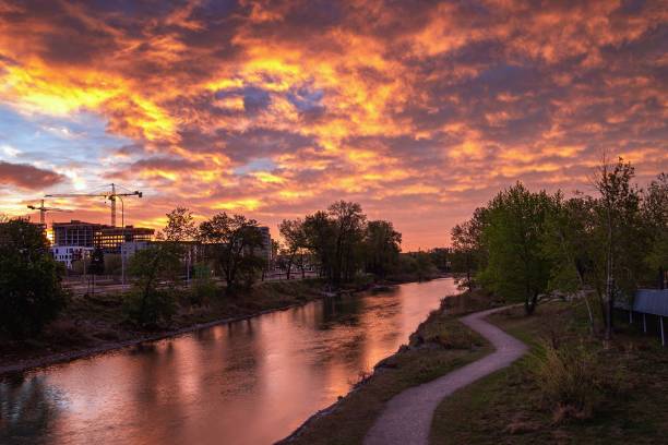istock Orange Sunrise Over The Bow River 1321214307
