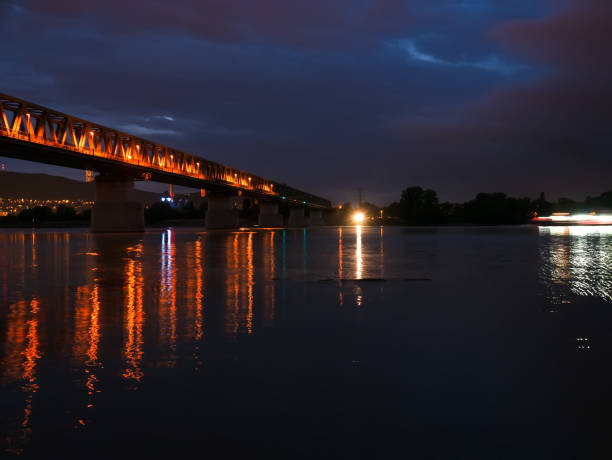 istock View on the Danube river and the Train bridge in Budapest Hungary after sunset 1321214938