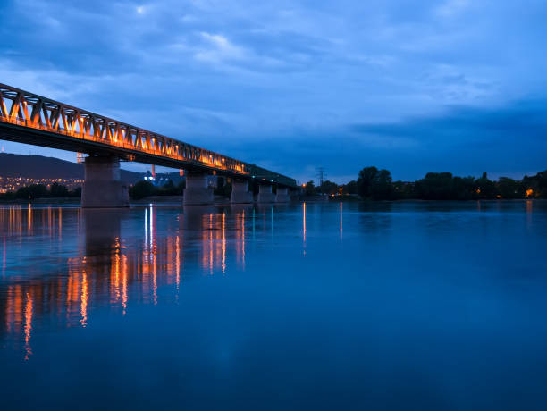 istock View on the Danube river and the Train bridge in Budapest Hungary after sunset 1321214941