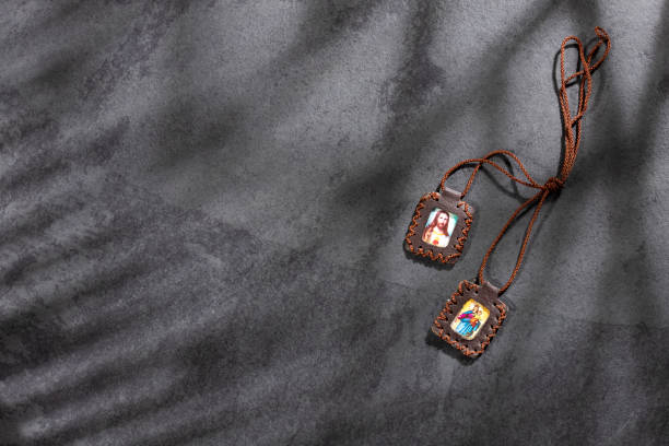 istock brown scapular catholic sacramental - Text space 1321216681