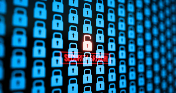 istock Security Breach Warning In Big Monitor Displaying, Cloud Security, Hacker Attack On Cloud Security System Shield 1321216765