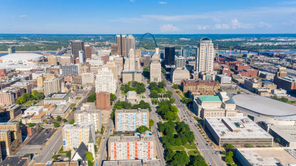 istock Downtown St. Louis and Gateway Arch aerial view 1321220353