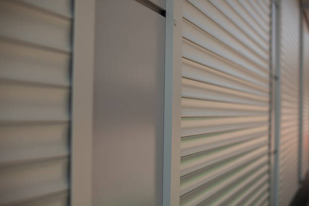 istock The surface of the blinds on the shop windows. Refracted plastic surface. 1321222777