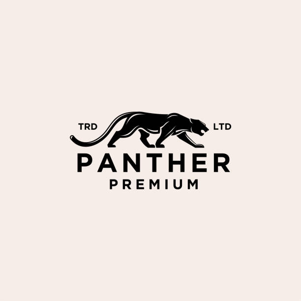 panther vintage symbol illustration premium vector - leopard stock-grafiken, -clipart, -cartoons und -symbole