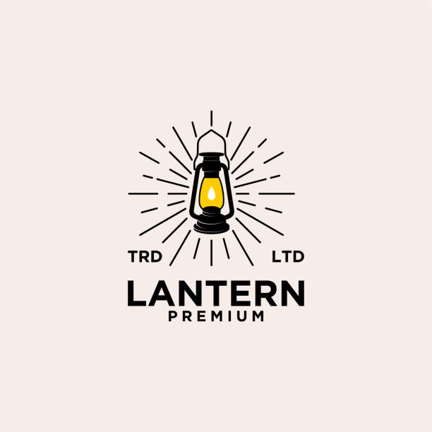 랜턴 빈티지 로고 아이콘 일러스트 프리미엄 벡터 - lantern stock illustrations