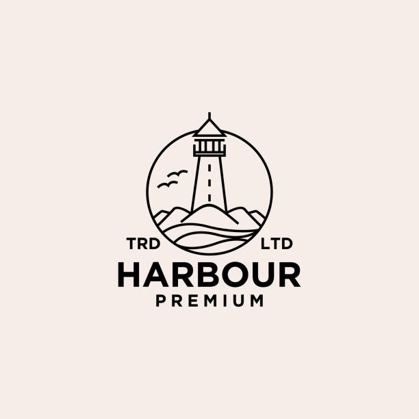 ilustrações de stock, clip art, desenhos animados e ícones de premium harbor vector design - lighthouse nautical vessel symbol harbor