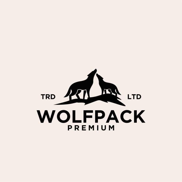 premium wolf pack vektor-design - wolf stock-grafiken, -clipart, -cartoons und -symbole