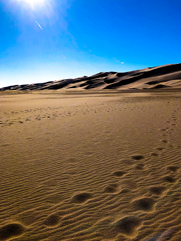 Sun Over Foot Prints at Great Sand Dunes Colorado