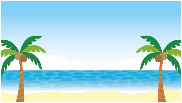 Vector illustration of Tropical sea beach background