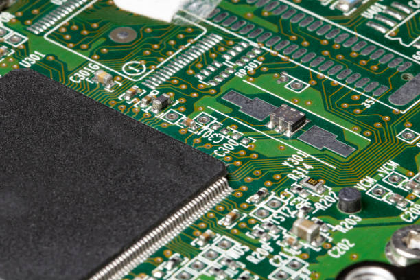 istock Electronic components of digital technology, secret technology concept, digital circuits. 1321249951
