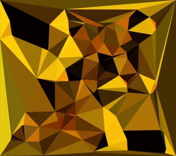 Photo of cubist triangular in many shades of gold colours as a complete mosaic design