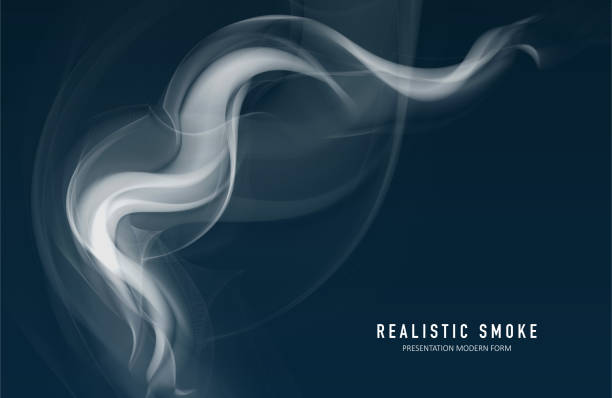 Realistic smoke background vector art illustration