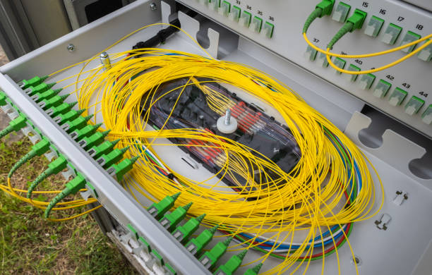 istock Optical Distribution Frame with Fibre Optic Splice Tray 1321252088