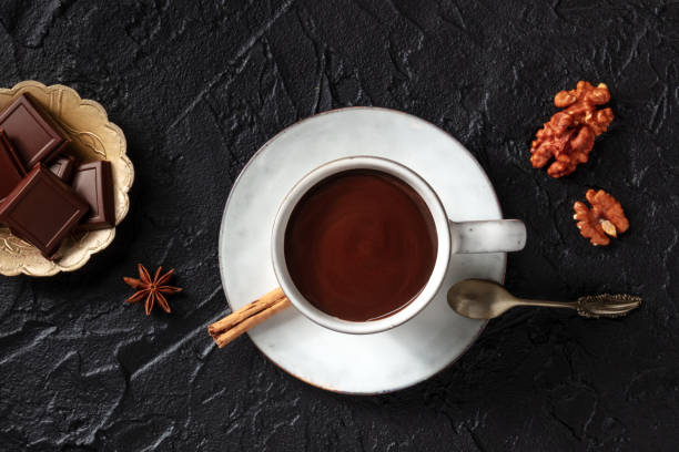 istock Hot chocolate with spices, shot from the top 1321253866