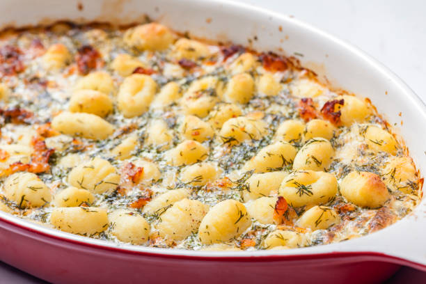 baked gnocchi with salmon and dill sauce