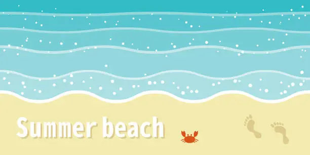 Vector illustration of Sandy beach beach wave background illustration design material