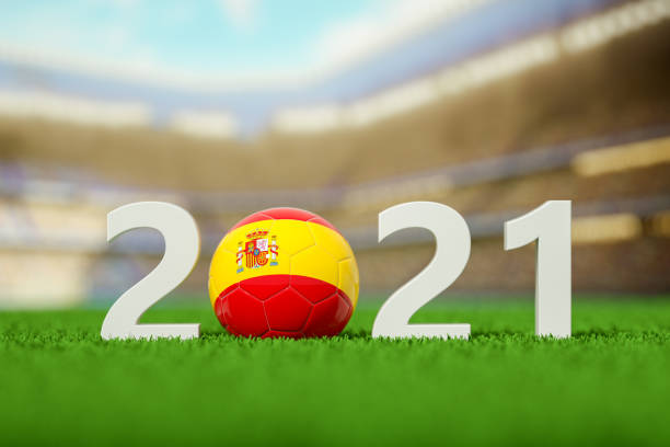 istock 2021, Spain Soccer Ball on a grass field 1321258410