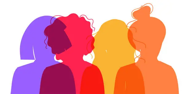 Vector illustration of Women's  Silhouette of different
