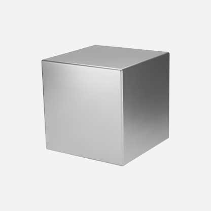 Metal Rounded Cube 3d Silver Metal Cube Isolated On Light Background Render A Rotating ...