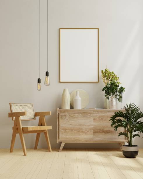 istock Mockup frame in living room interior,Scandinavian style. 1321270202