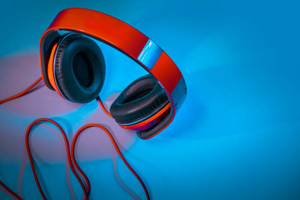 istock Red Stylish Headphones 1321271605