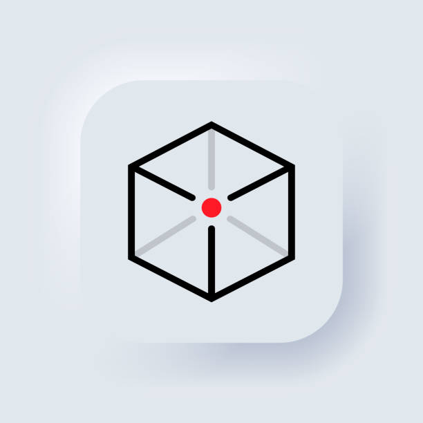 Augmented reality icon. Concept AR symbol. Neumorphic UI UX white user interface web button. Neumorphism. Vector Hand holding paper bag. Shopping bag icon. Click and collect order online. Vector. Purchase business concept. Neumorphic UI UX white user interface web button. Neumorphism. Vector vision 360 stock illustrations