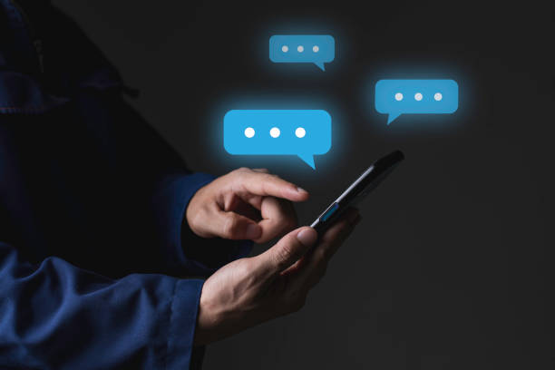 istock A man catching the mobile chat with his friend 1321275830