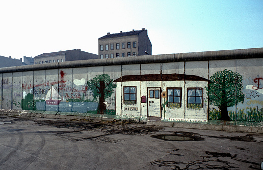 Panorama of Multicolored Graffiti on Wall.
