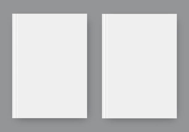 istock Set of two white realistic blank pages with shadow. Mock up template for your design. Vector illustration 1321280611