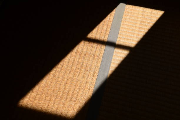 istock Sunlight into Japanese tatami mat 1321280684