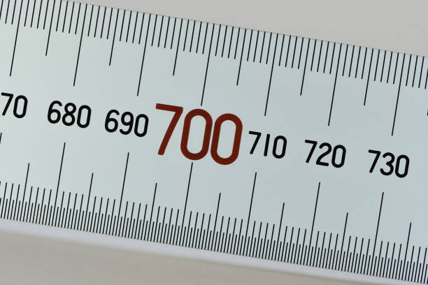istock Close up of stainless steel ruler 1321280685