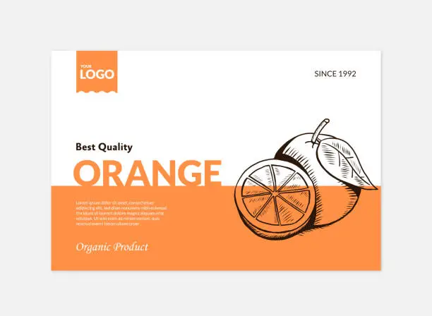 Vector illustration of Orange And Juice Package Design Template