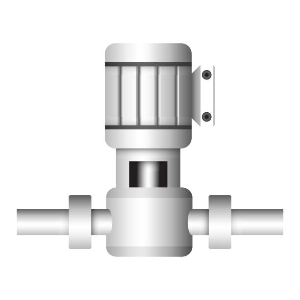 illustrazioni stock, clip art, cartoni animati e icone di tendenza di progettazione illustrazione vettoriale pompa acqua isolata su sfondo bianco per il controllo, la distribuzione e l'approvvigionamento dell'acqua. - large control fuel and power generation white background