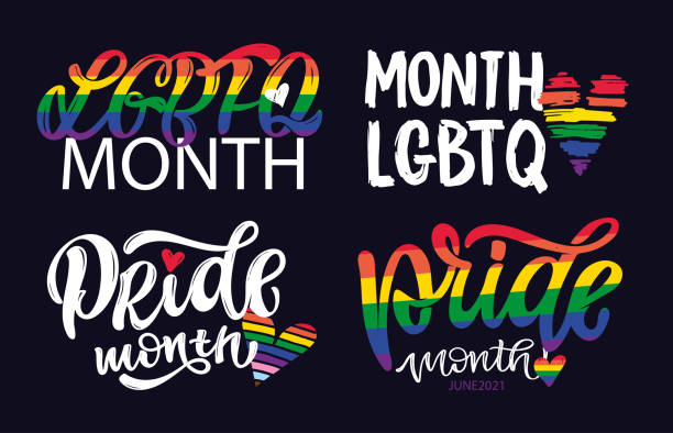 LGBT vector illustration set. Concept for pride community. Happy Pride day, Love is Love hand drawn modern lettering quote. Festival slogan. Design for poster, flyer, card, banner, web. LGBT vector illustration set. Concept for pride community. Happy Pride day, Love is Love hand drawn modern lettering quote. Festival slogan. Design for poster, flyer, card, banner, web. pride stock illustrations