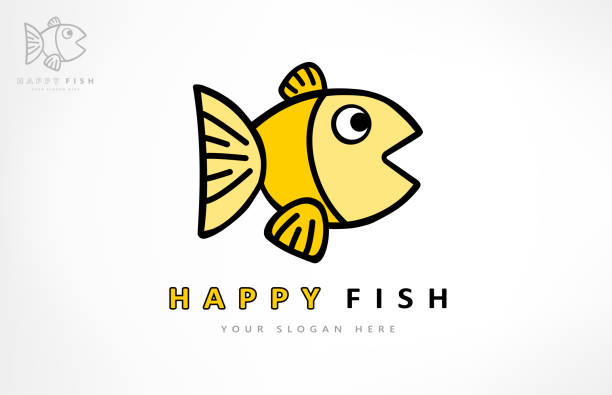 illustrazioni stock, clip art, cartoni animati e icone di tendenza di pesce giallo. vettore animali sottomarini. - market fish mackerel saltwater fish