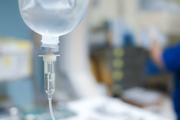 istock Set vitamin iv fluid intravenous drop saline drip hospital 1321296879